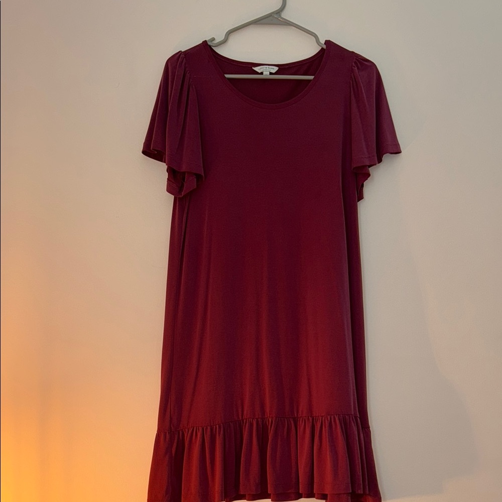 Lucky Brand Burgundy Midi Dress